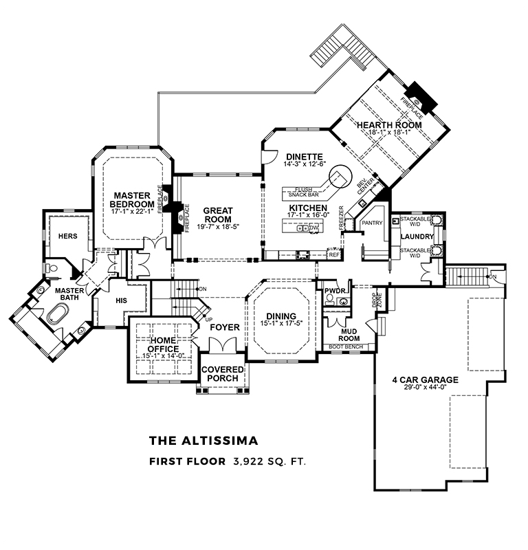 The Altissima at White Oak Conservancy first floor plan