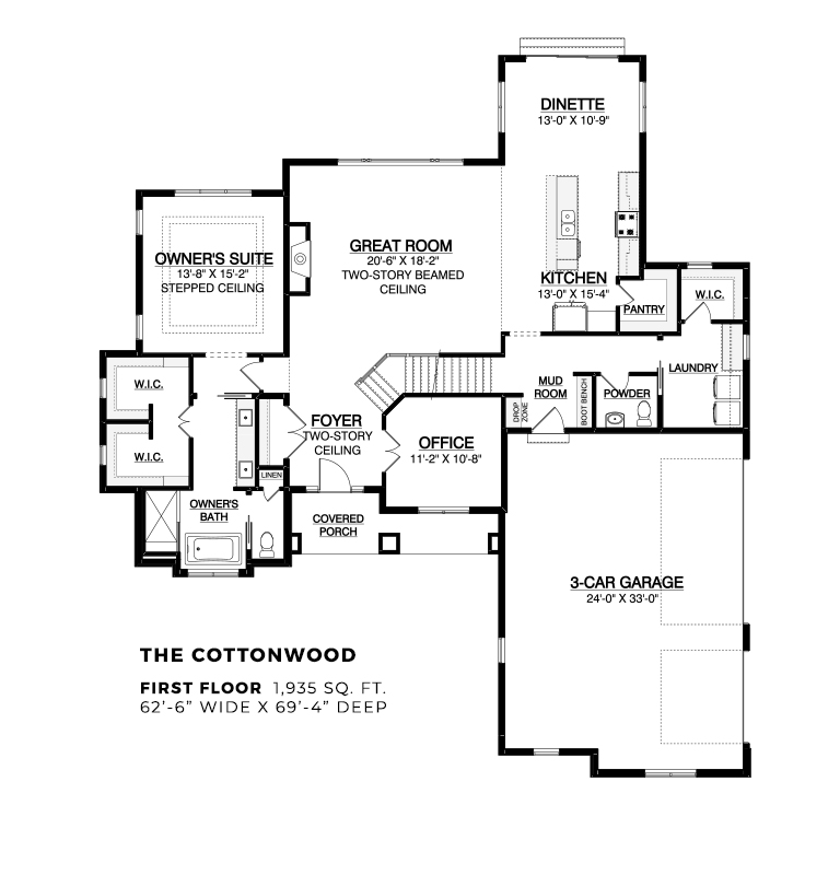 Cottonwood at Hillside Ridge Floor Plan - First Floor