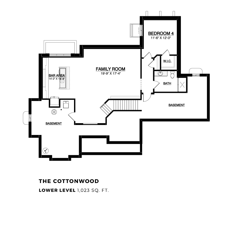 Cottonwood at Hillside Ridge Floor Plan - Lower Level
