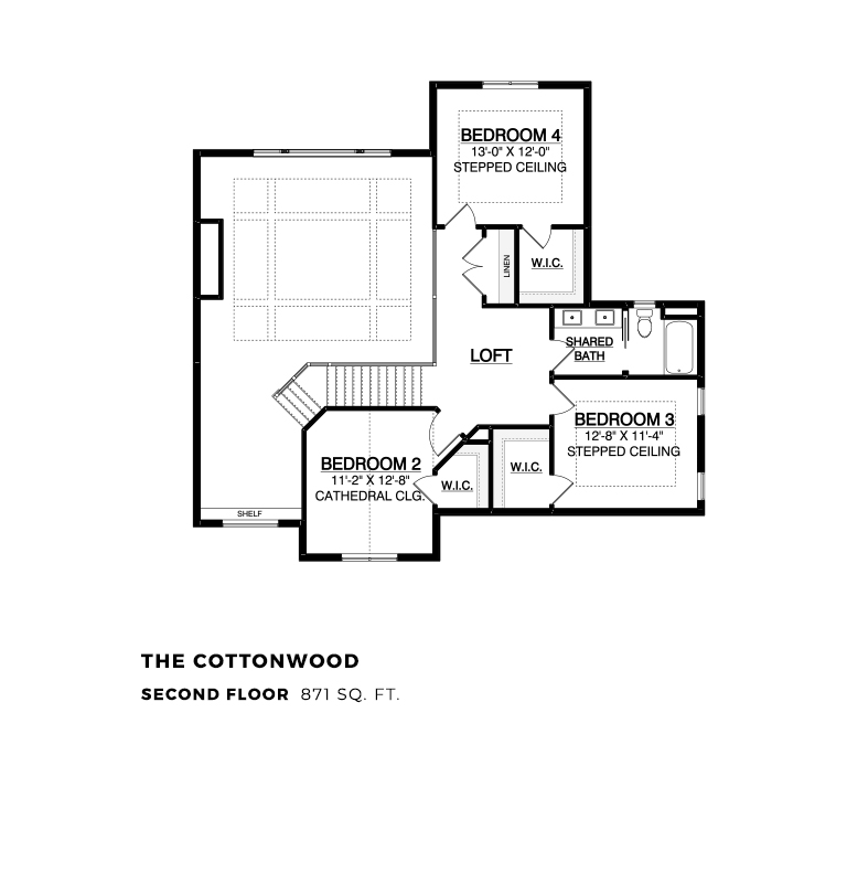 Cottonwood at Hillside Ridge Floor Plan - Second Floor