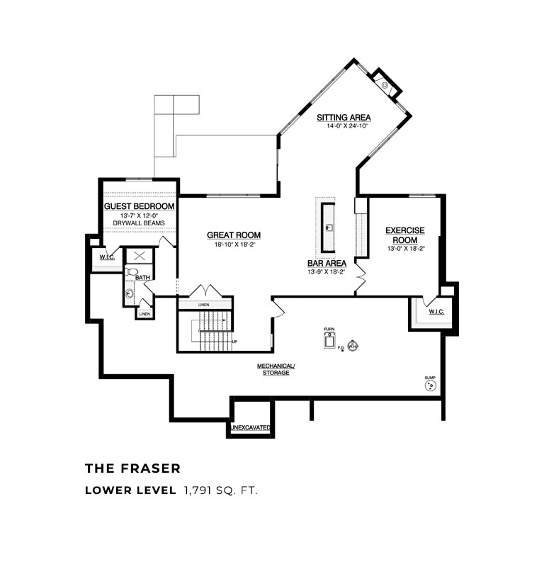 The Fraser at Swan View Farms Lower Level Floor Plan