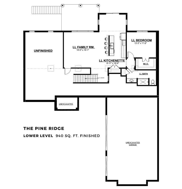 The Pine Ridge at Ancient Oaks Lower Level Floor Plan