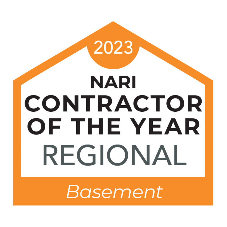 Contractor of the year award gold regional basement