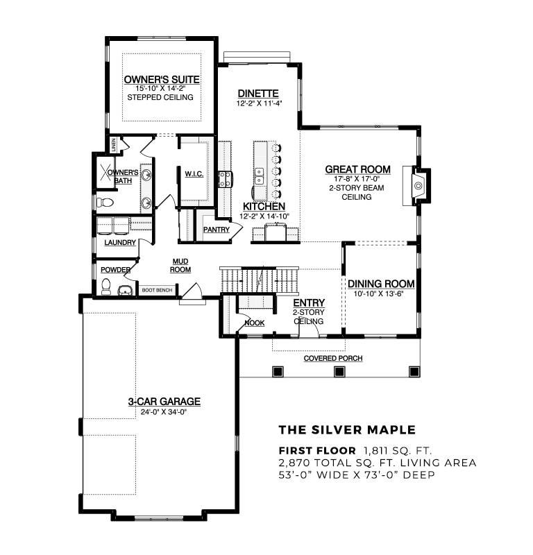 Silver Maple - First Floor - Base Floor Plan 2023