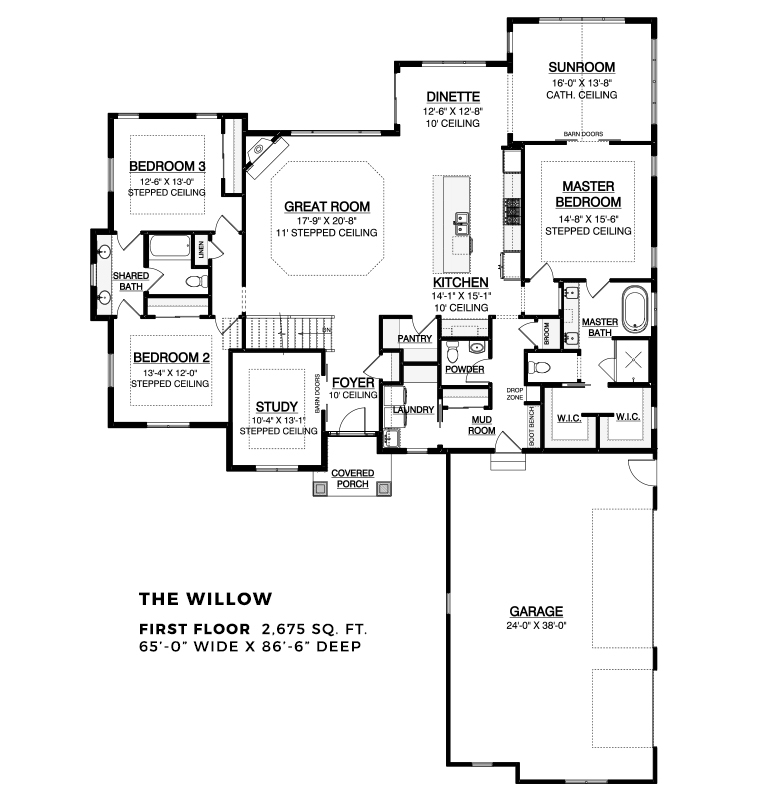 The Willow first floor base plan
