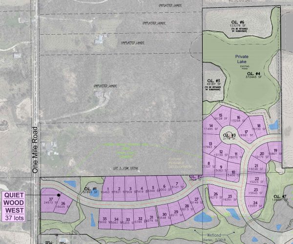 QuietWood West Subdivision Plat Map