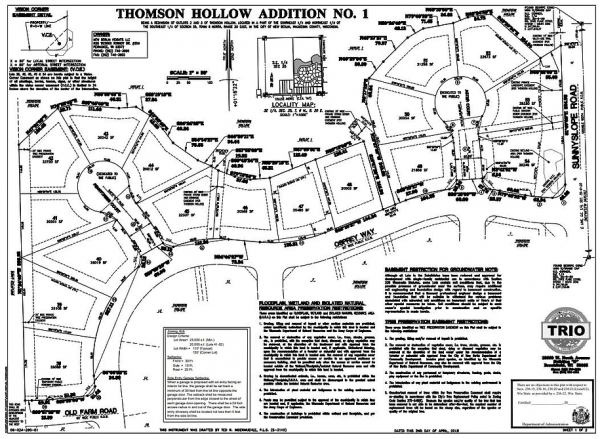 Thomson Hollow Subdivision in New Berlin plat map