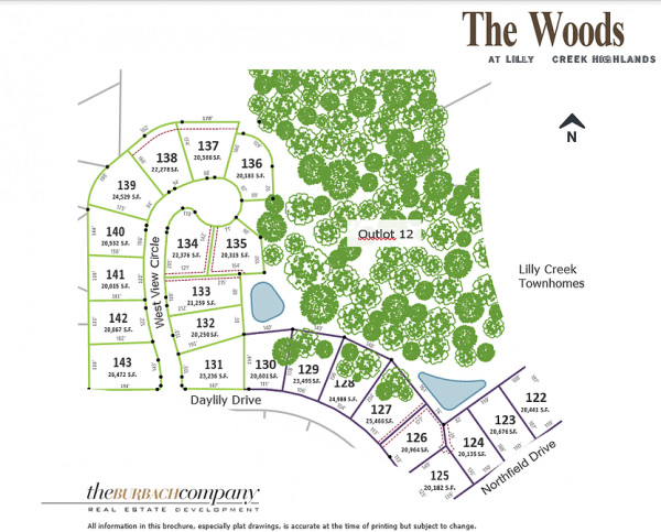 The Woods at Lilly Creek Subdivision in Menomonee Falls, WI Plat Map