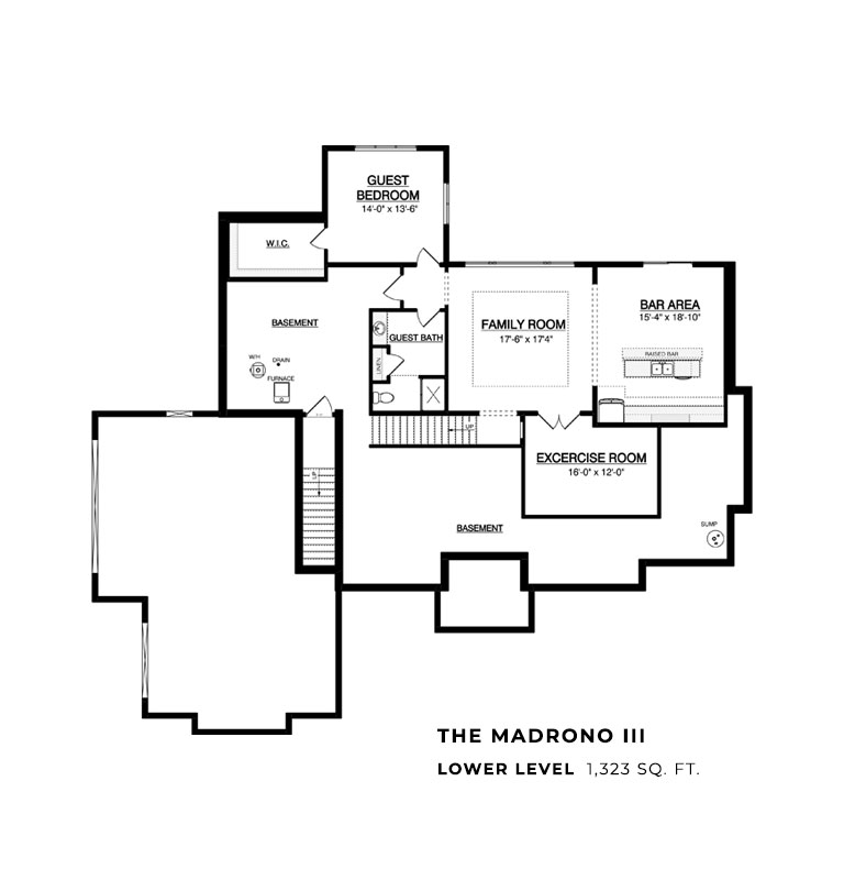 The Madrono III at Sanctuary at Good Hope Lower Level Floor Plan